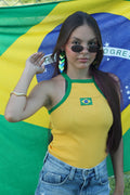 Blusa Brasil - Regata Amarelo e Verde