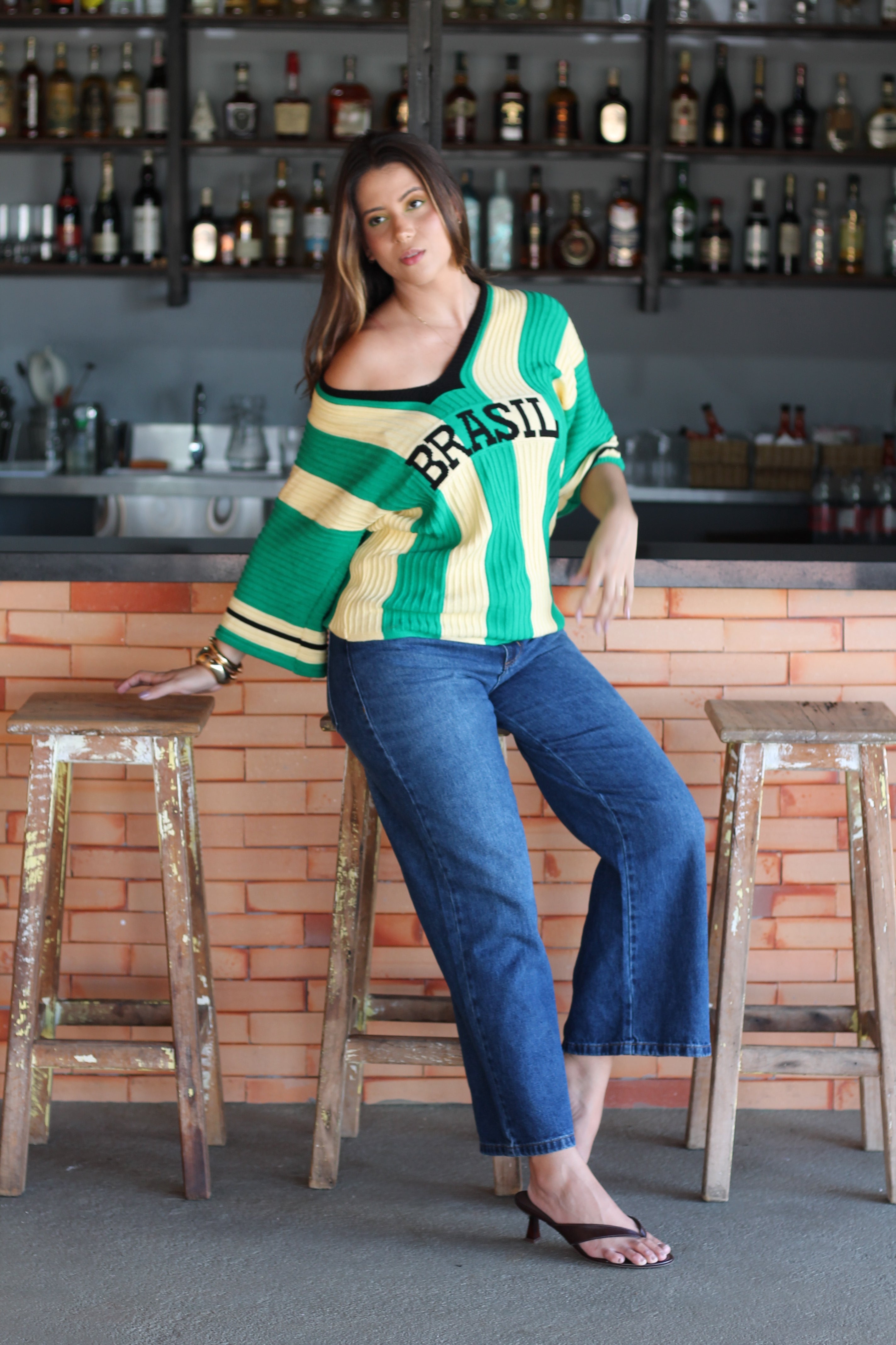 Blusa Brasil - Amarela e Verde Claro