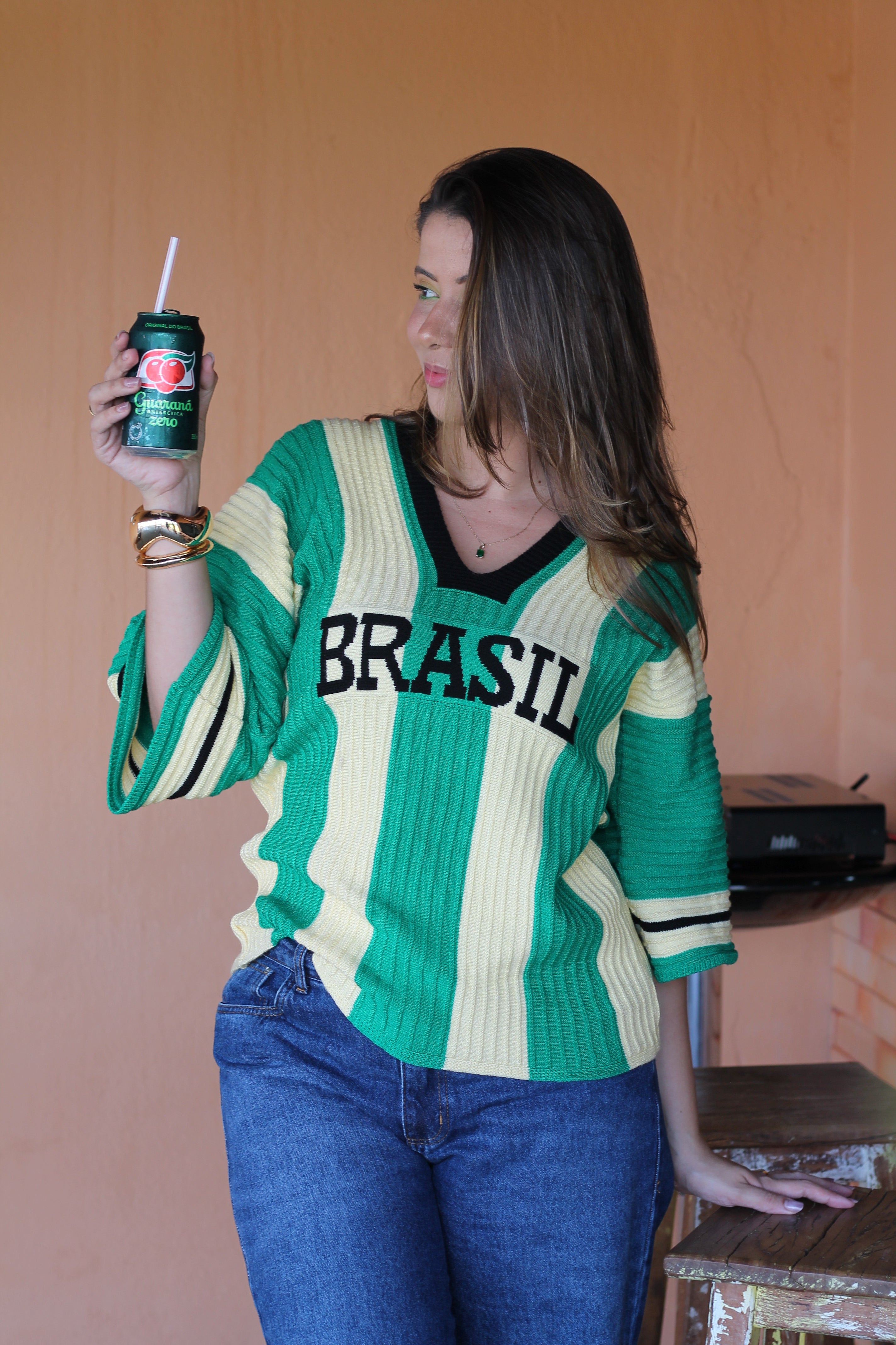Blusa Brasil - Amarela e Verde Claro