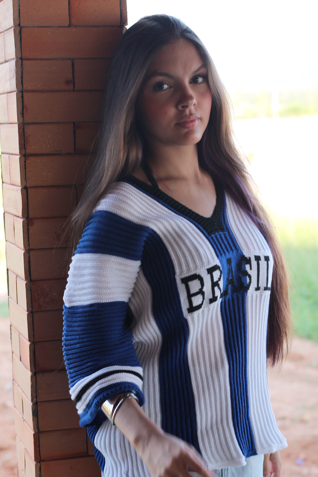 Blusa Brasil - Azul e Branca