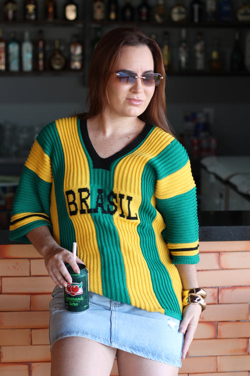 Blusa Brasil - Amarela e Verde Escuro