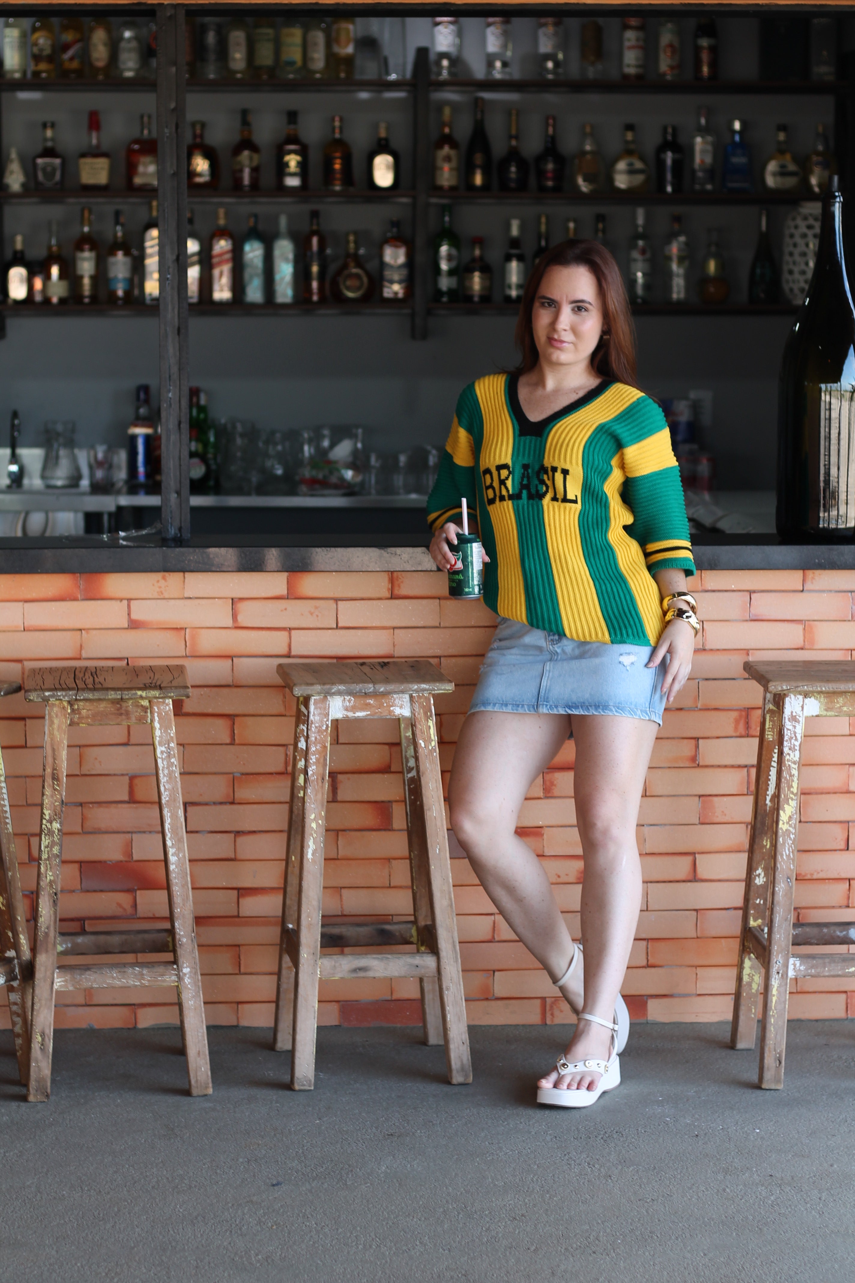 Blusa Brasil - Amarela e Verde Escuro