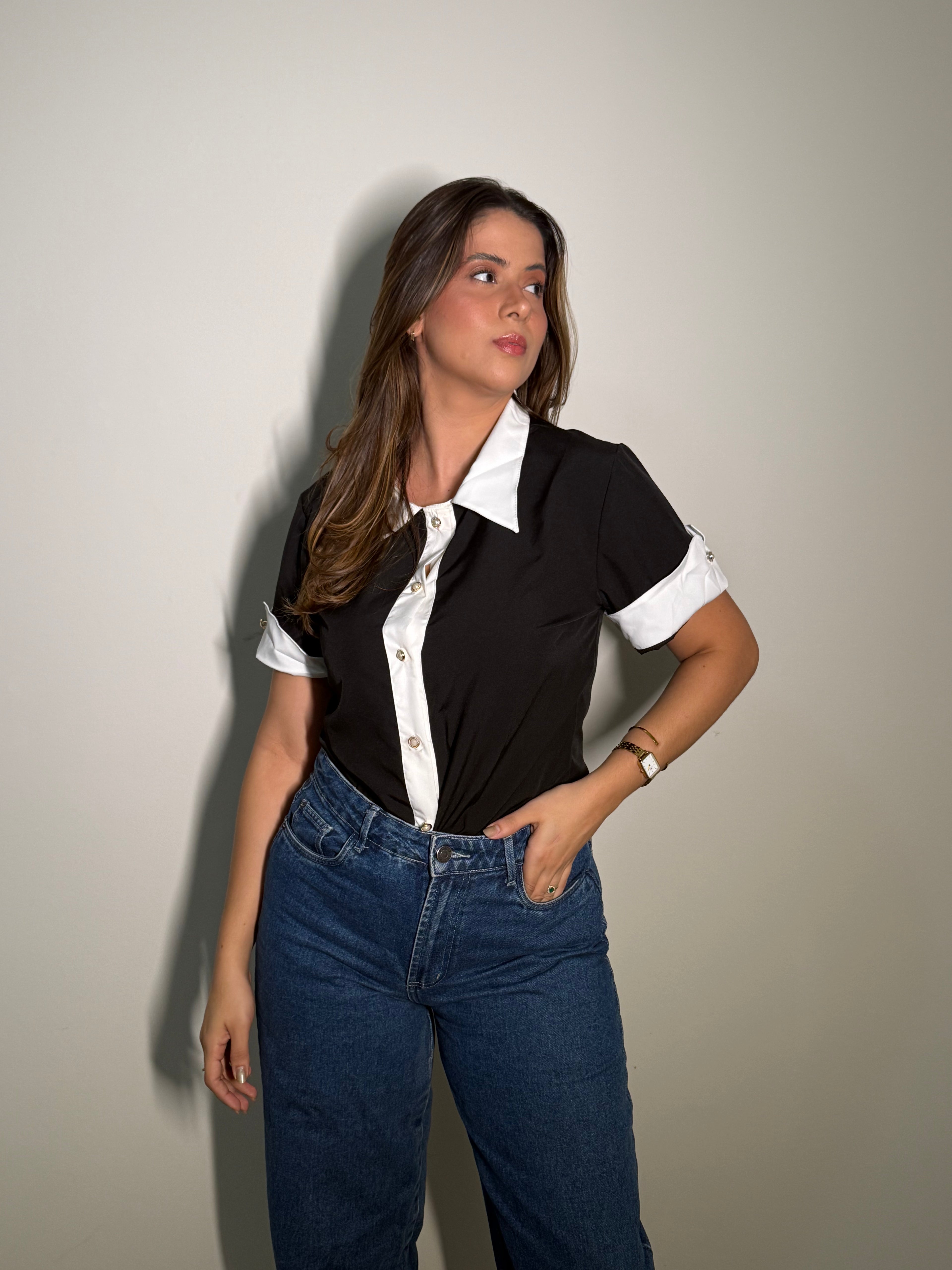 Blusa Verona Preto e Branco