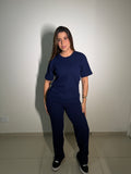 Conjunto Canelado Confort Azul