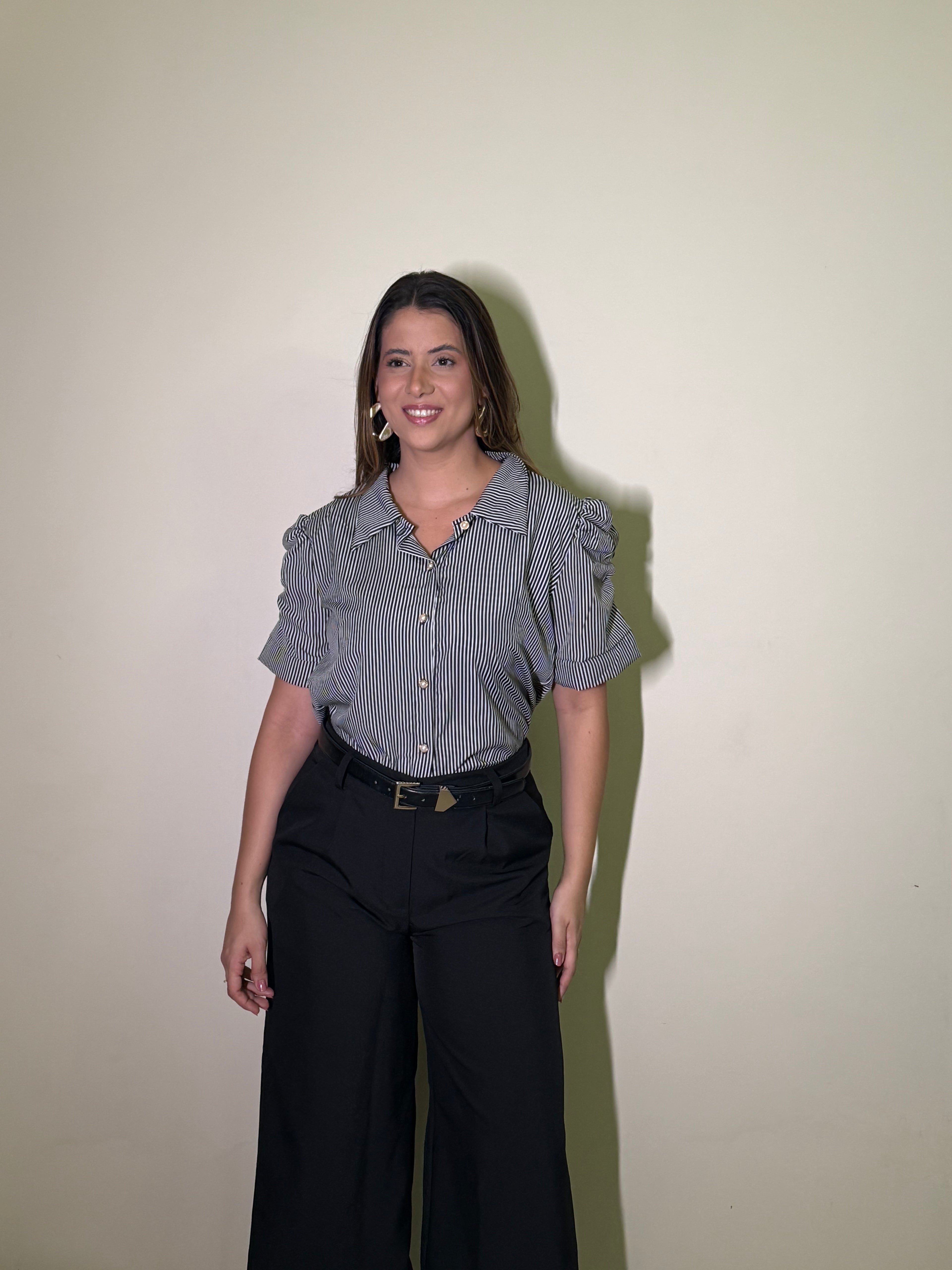 Blusa Verona Preto e Branco Listrada